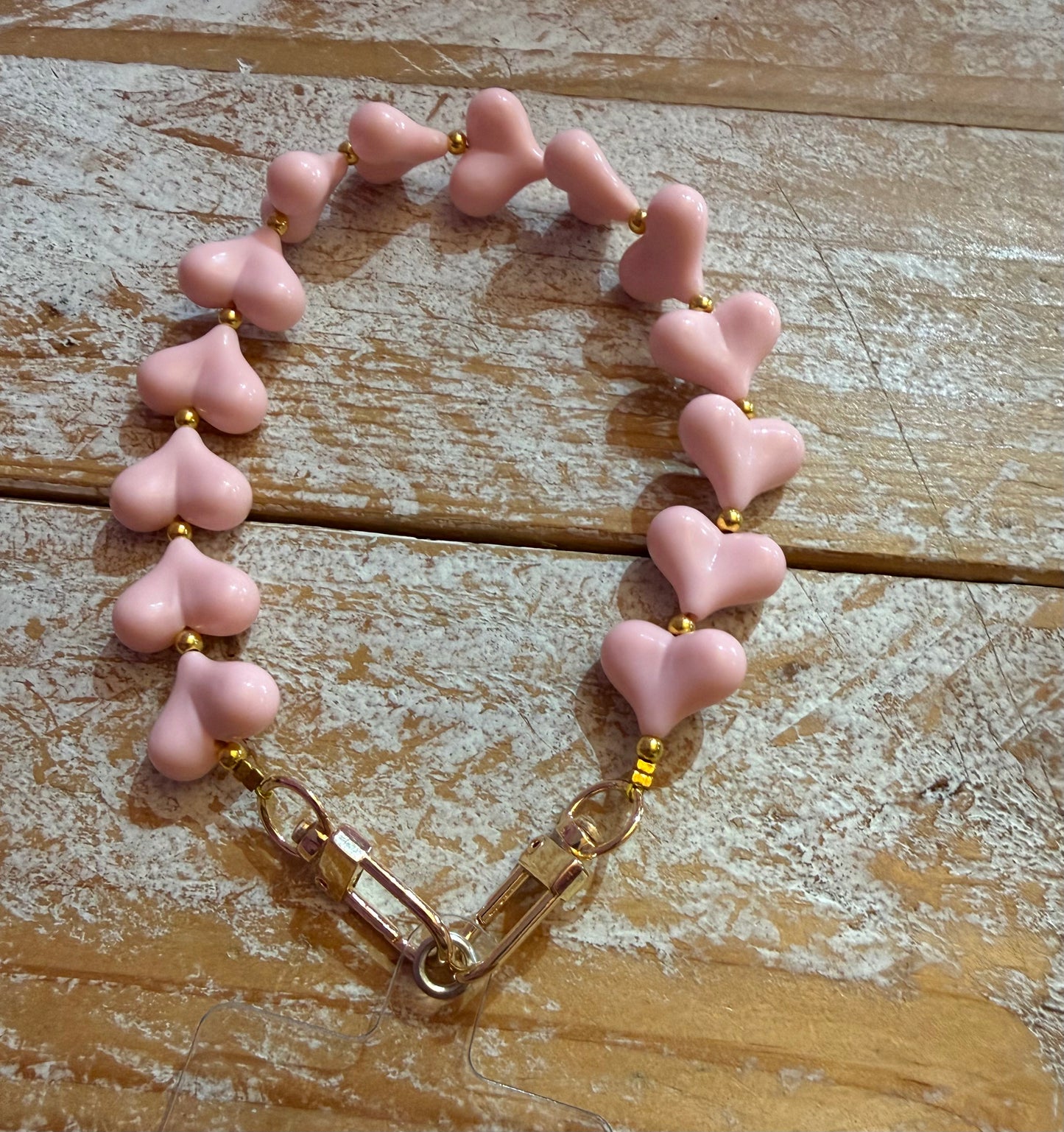 Hartjes telefoonkoord roze