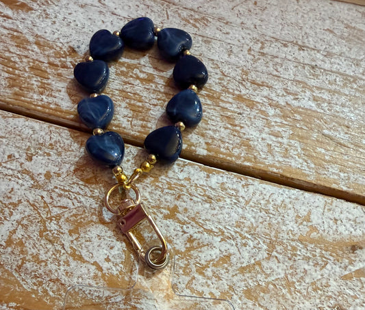 Hartjes telefoonkoord blauw