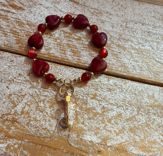 Hartjes telefoonkoord rood